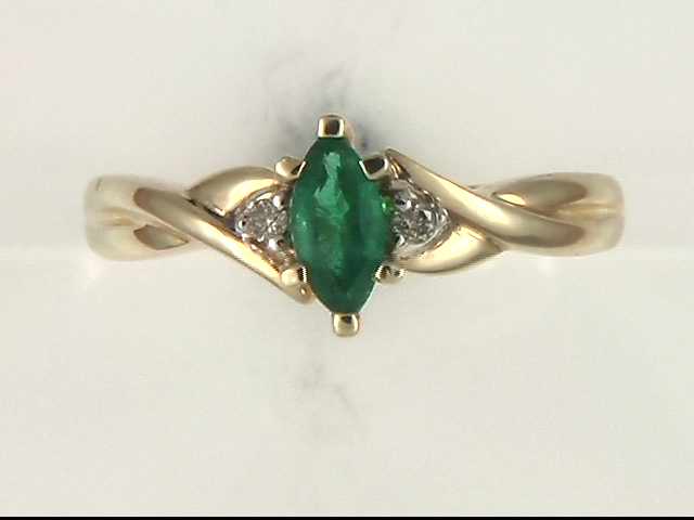 10k White And Yellow Gold Emerald Jewelry
