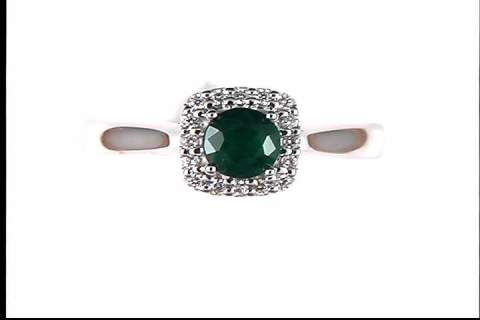 14k White Gold Emerald Ring