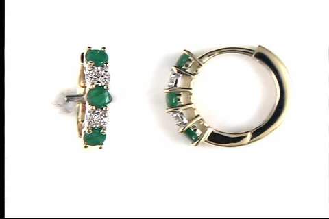 10k Yellow Gold Emerald Earrings