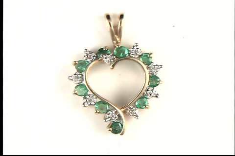 10k Yellow Gold Emerald Pendant
