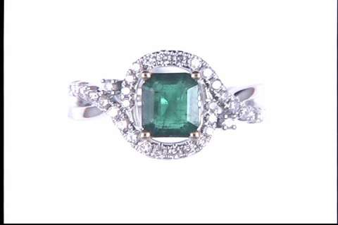 14k White and Yellow Gold Emerald Ring
