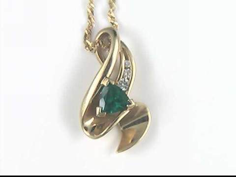 14k Yellow Gold Emerald Pendant