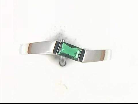 10K Created Emerald Ring