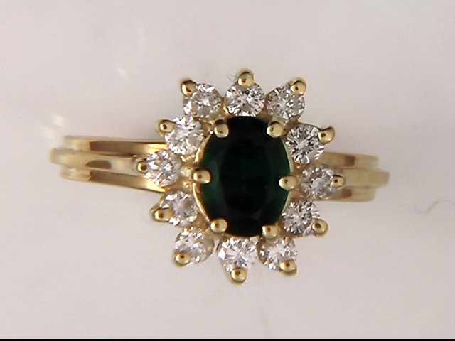 14k Yellow Gold Tsavorite Ring