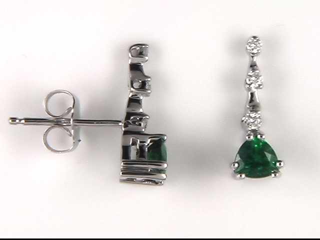 14k White Gold Tsavorite Garnet Earrings