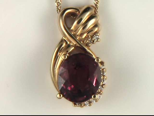 14k Yellow Rhodolite Garnet Pendant