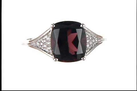 14K White Gold Garnet Ring