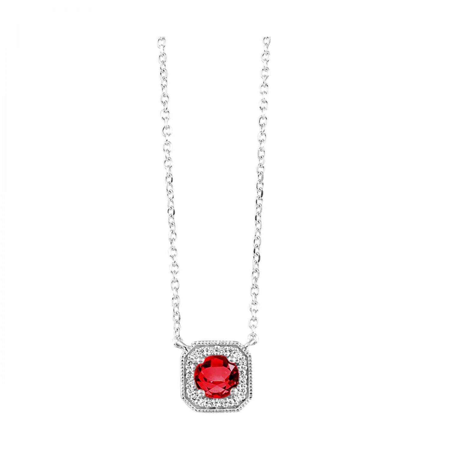 10K White Garnet Pendant