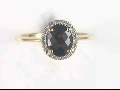 14k Yellow Gold Garnet Ring