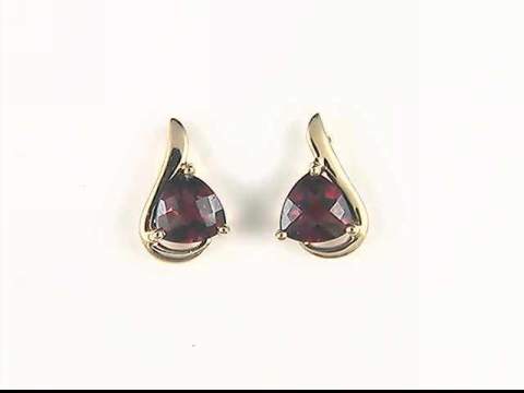14K Yellow Garnet Earings