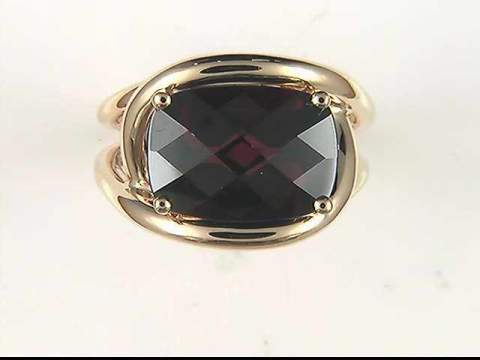 14K Yellow Garnet Ring