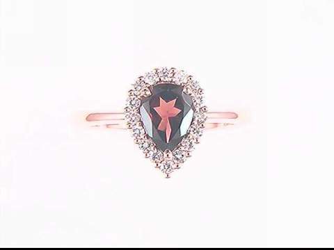 1.00 carat 14k rose gold garnet ring