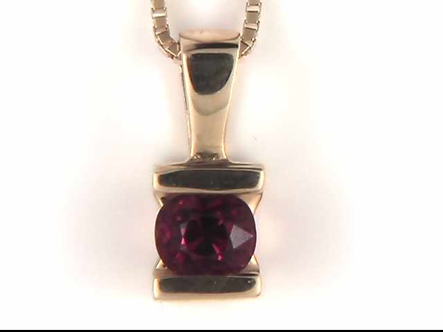 14k Yellow Gold Red Spinel Pendant