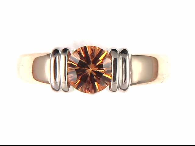 14k White And Yellow Gold Honey Zircon Ring