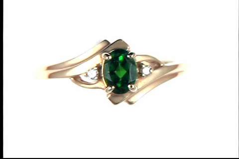 14k Yellow Gold Chrome Diopside Ring