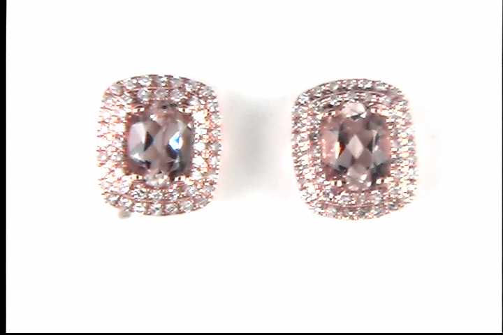 10K Rose Gold Morganite Earrings