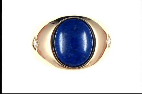 Gentlemans' 14k Yellow Gold Lapis Ring