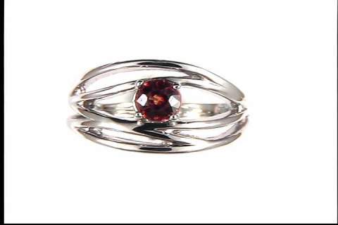 10k White Gold Spessartite Garnet Ring