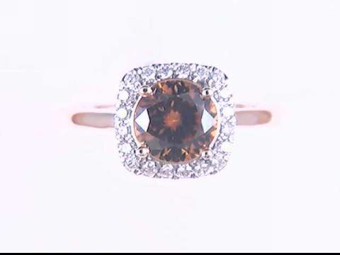 14k Yellow Gold Cognac Zircon Ring
