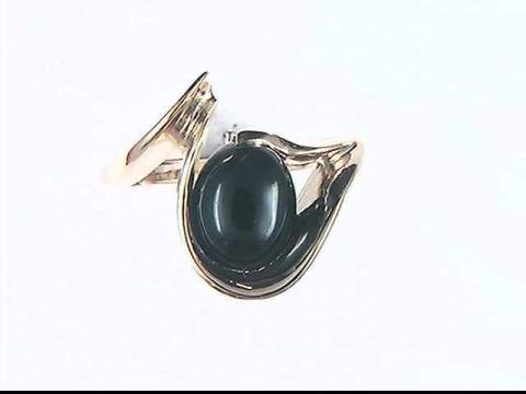 10K Yellow Black Onyx Ring