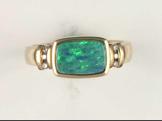 14K Yellow Gold Opal Doublet Ring