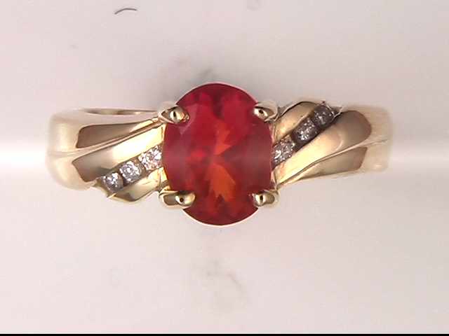 14k Yellow Gold Fire Opal Ring