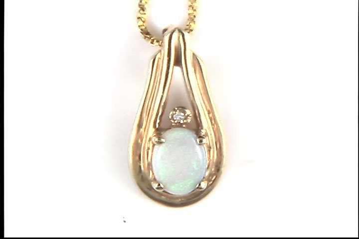 14K Yellow Gold Opal Pendant