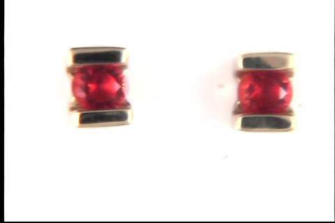 14k Yellow Gold Fire Opal Earrings