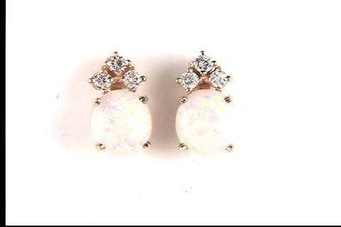 14k yellow gold opal earrings