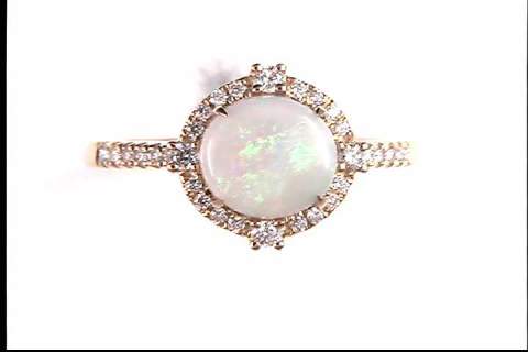 14k yellow gold opal ring