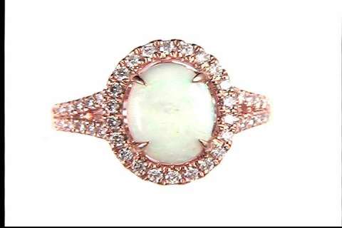 14k rose gold opal ring