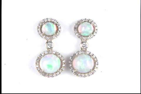 14k Yellow Gold Opal Earrin