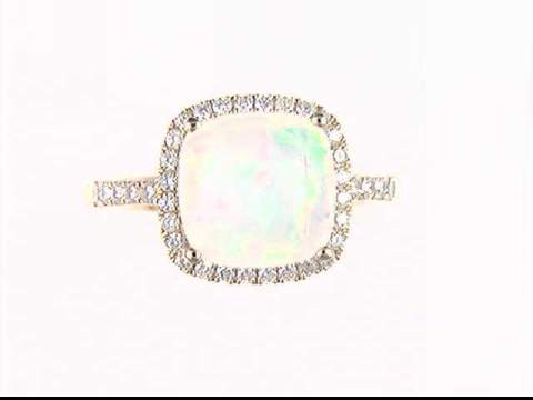 14K Yellow Opal Ring