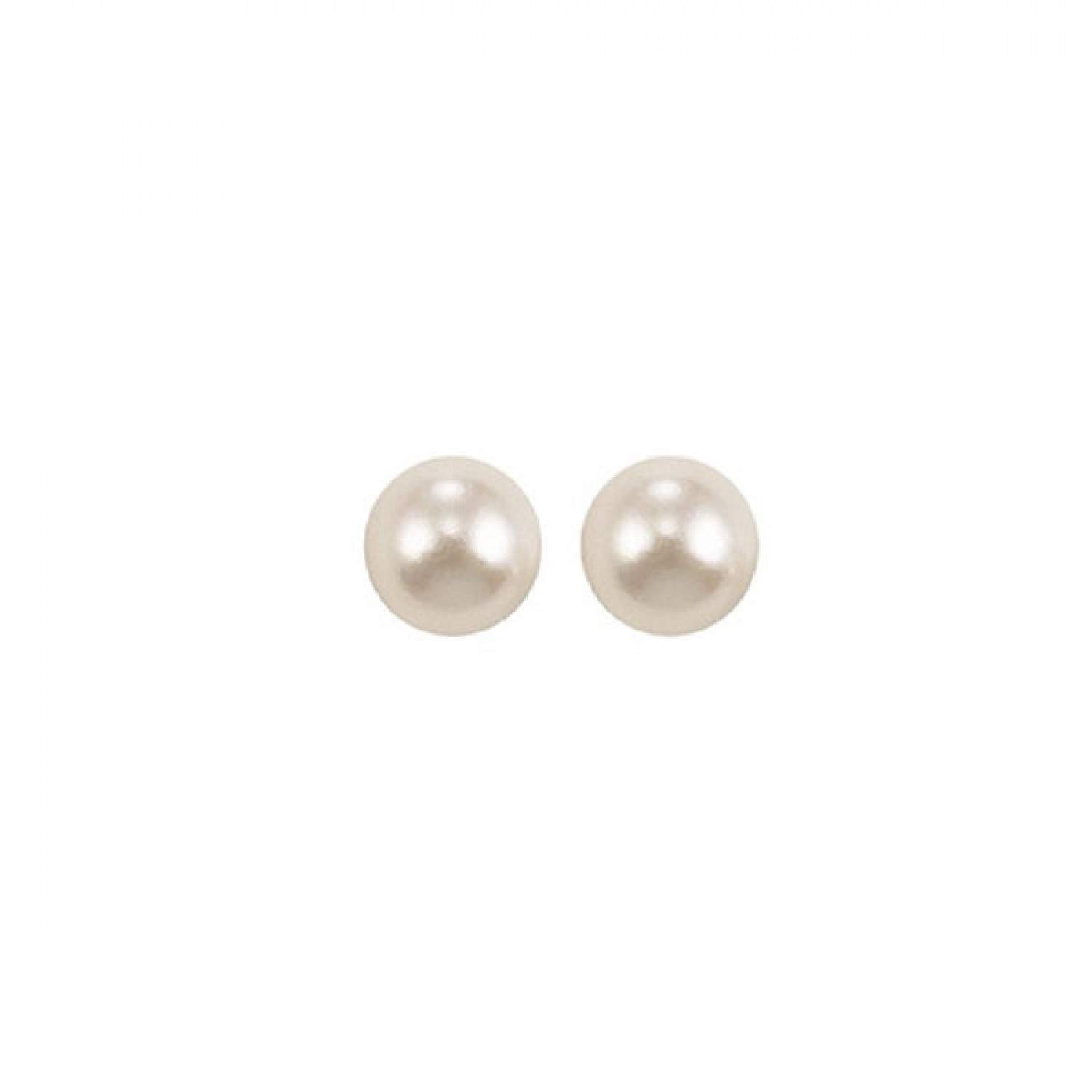 14K White Pearl Earrings