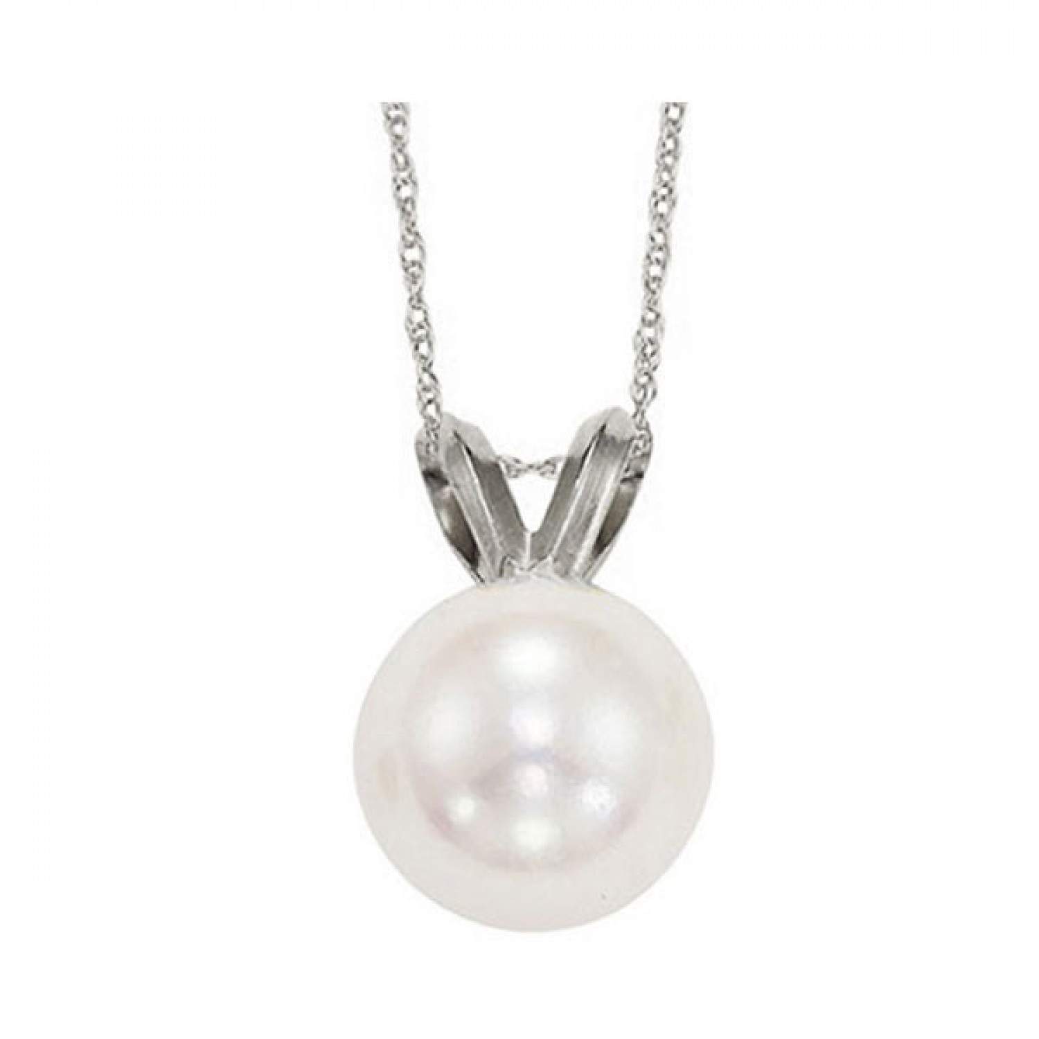 14k White Gold Pearl Pendant