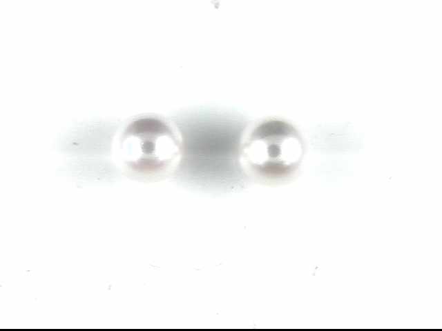 14K White Pearl Earrings