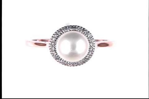 10K Rose Gold Pearl Ring