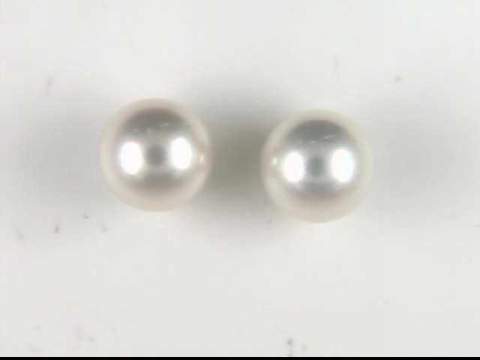 14K White Pearl Earrings