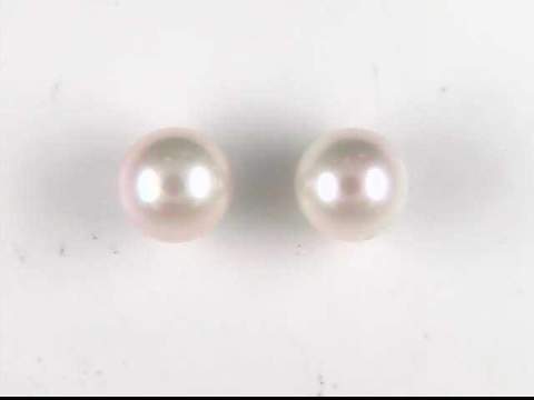 14K White Pearl Earrings