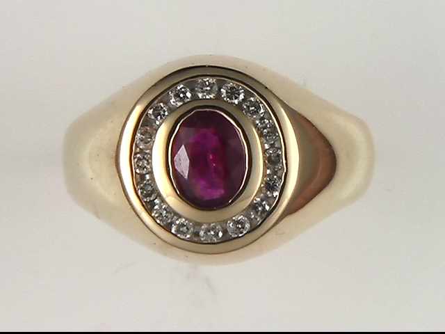 Gents 14K Yellow Gold Ruby Ring