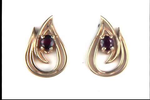 14k White And Yellow Gold Ruby Earrings