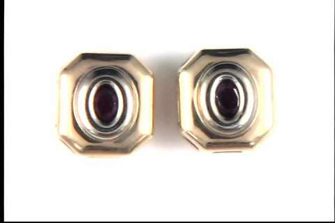 14k White And Yellow Gold Ruby Earrings