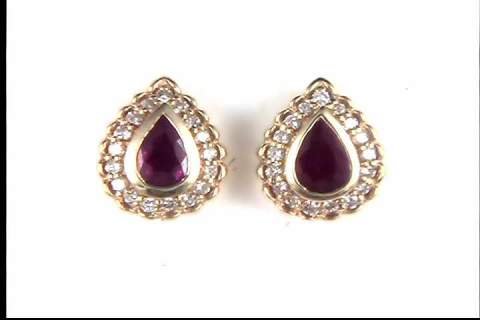 14k Yellow Gold Ruby Earrings