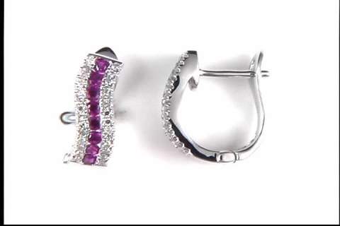 14k White Gold Ruby Earrings