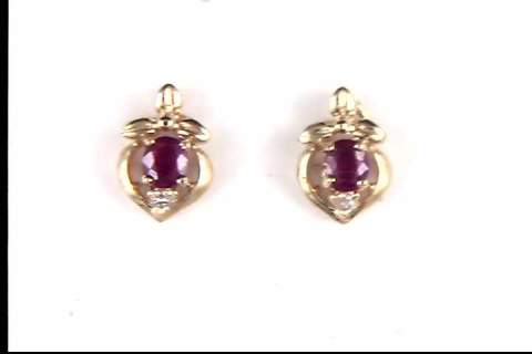 14k Yellow Gold Ruby Earrings