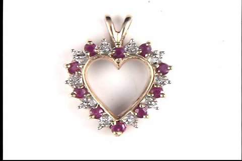 10k Yellow Gold Ruby Pendant