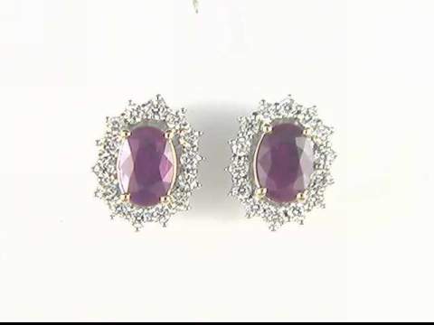 14k White Gold Ruby Earrings