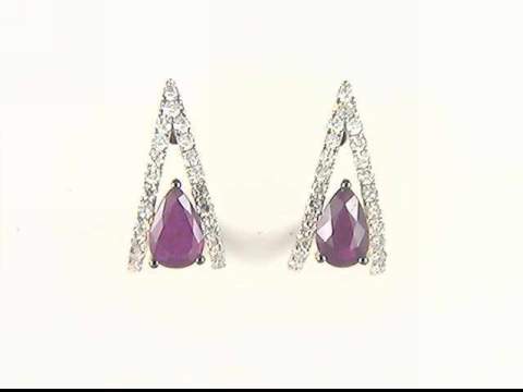 14k Yellow Gold Ruby Earrings