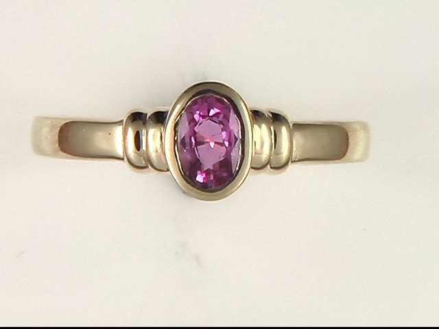 14k Yellow Gold Pink Sapphire Ring