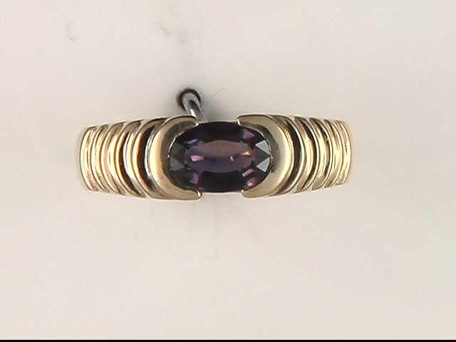 14k Yellow Gold Color Change Sapphire Ring,